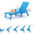 thumbnail image 3 of Dycanpo Lounge Chair Outdoor Set of 4, Resin Chaise Lounge with Wheels & Adjustable Backrest,Blue, 3 of 9