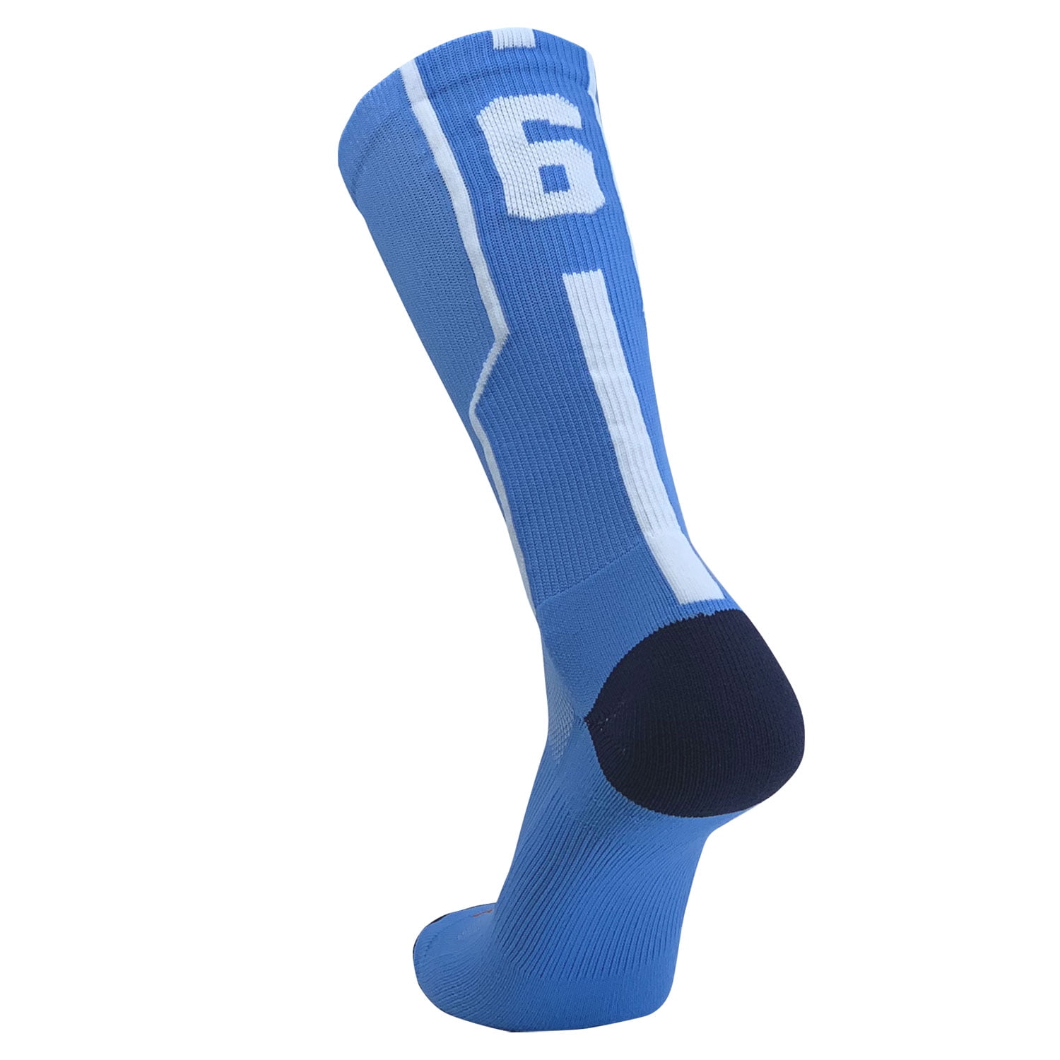 TCK Player ID Jersey Number Single Crew Sock Carolina Blue White