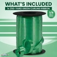 thumbnail image 2 of PMU 250 Yards x 3/8in Emerald Green Crimped Curling Ribbon String for Gift Wrapping Ribbon Balloon String Birthday Celebration Party Presents Decor, Festival Art Craft Accessories (1-250 Yard Rolls), 2 of 8