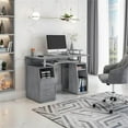 thumbnail image 2 of Pemberly Row Engineered Wood 2-Drawers Computer Desk with Keyboard Tray in Gray, 2 of 14