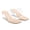 Nude Pu, variant on Women's Clear Open Square Toe Heels Transparent Strap Block Heel Slip on Sandals for Summer Parties Daily Wear