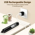 thumbnail image 3 of Handheld Milk Frother USB Rechargeable, 2 Heads Electric Whisk Foam Maker, 3 Speeds Detachable Stainless Steel Whisk Drink Mixer Foam Mini Blender for Coffee,Lattes,Cappuccino,Hot Chocolate,Egg,Black, 3 of 7