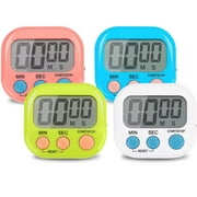 Wrvxzio 4-Piece Multi-Function Digital Kitchen Timer - Stopwatch Count Up and Down