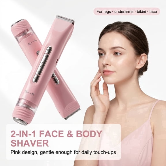TAZTIR Women's 2-in-1 IPX7 Waterproof Body Facial Bikini Trimmer Electric Shaver