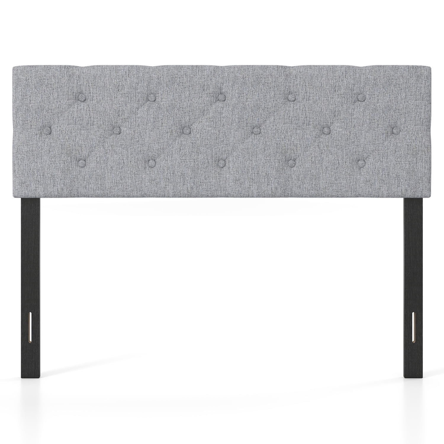 Furnibear Upholstered Tufted Headboard for Full and Queen Beds, Linen Bed Frame Headboard with Adjustable Legs, Fits Queen Bed Frame, Gray