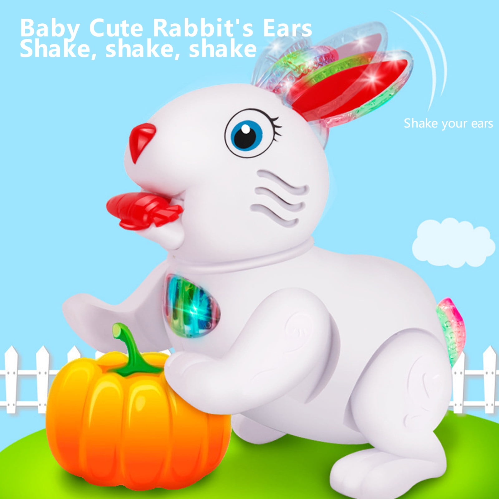 Dvkptbk Bébé Tout-Petit Toys Danse Éducatif Électrique Poupée Marche Mignon Lapin Éclairage Musique Robot Toys Enfants Cadeau Cadeau de Noël - Noir Vendredi Dégagement