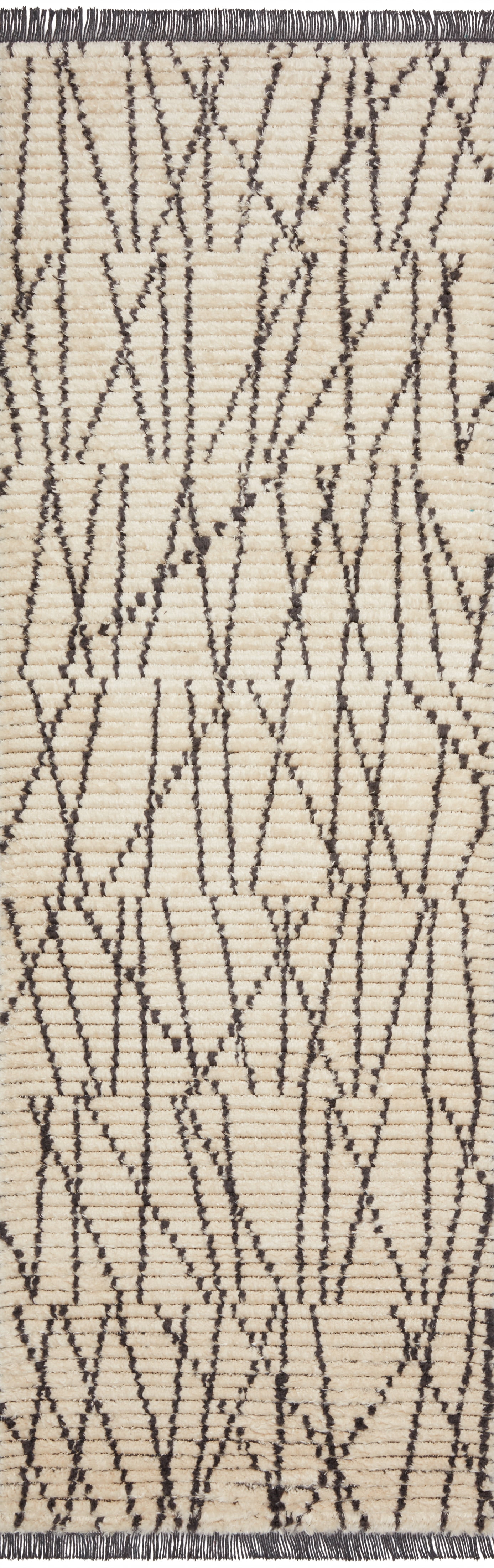 Chris Loves Julia x Loloi Alice Cream/Charcoal 2'-7" x 12'-0" Area Rug