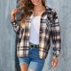 thumbnail image 5 of Puntoco Mujeres Autunm y Winter Plaid Impreso manga larga Turn-Down Collar Suit Cardigan Abrigo de lana tops Puntoco Puntoco-7484, 5 of 9