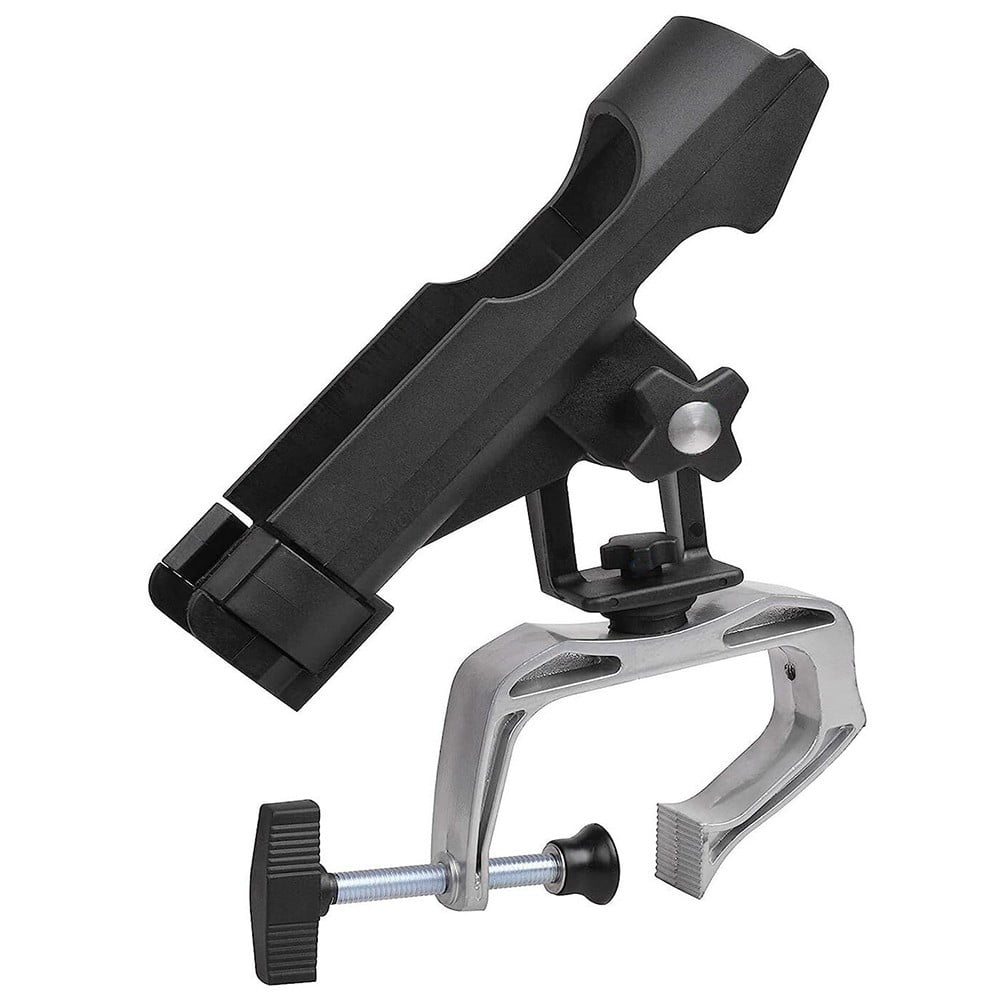 Baguer Rotatable Kayak Fishing Seat 360 Degree Swivel Aluminum Alloy Rod Holder for Boat Deck Gunwale Black