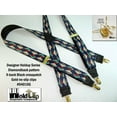 thumbnail image 2 of Hold-Ups Diamond Back Pattern Suspenders 1 3/8" in X-back w/ No-slip Gold Clips, 2 of 4