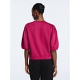 thumbnail image 3 of Scoop Women's and Women's Plus New Scubaknit Pleated Sleeve Top, Sizes XS-4X, 3 of 5