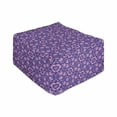 thumbnail image 1 of Mosaic Rectangle Pouf, Purple Tones Art Style Geometric Floral Pattern Abstract Symmetric Shapes, Foot Stool for Living Room Office Ottoman with Cover, 25", Blue Violet Fuchsia, by Ambesonne, 1 of 4