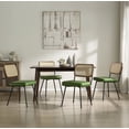 thumbnail image 6 of Art Leon Kitchen Dining Chairs, Rattan Cane Back Faux Leather Upholstered Side Chair, Set of 2, Green, 6 of 9