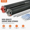 thumbnail image 2 of VEVOR Garage Door Torsion Springs Pair of 0.250" x 2" x 28" with Non-Slip Winding Bars, Garage Door Springs, 16000 Cycles Gloves and Mounting Wrench, Electrophoresis Coated for Replacement, 2 of 9
