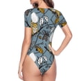 thumbnail image 4 of Haiem Squirrel And Leaves Women's Crew Neck Short Sleeve Bodysuit Tops Stretchy Slim Basic-Small, 4 of 9