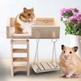 thumbnail image 4 of Pet Swings, 3Pcs Wooden Hamster Crawling Ladder Funny Swing Platform Toys Set For Small Pet, 4 of 8