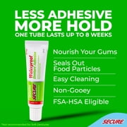 Secure Sensitive Denture Adhesive Cream with Aloe Vera & Myrrh, 12H Max Hold, Waterproof Seal - Zinc Free - For Uppers, Lowers & Partials - FSA HSA Approved - Food Grade Ingredients - 1.4 oz (1 Pack)