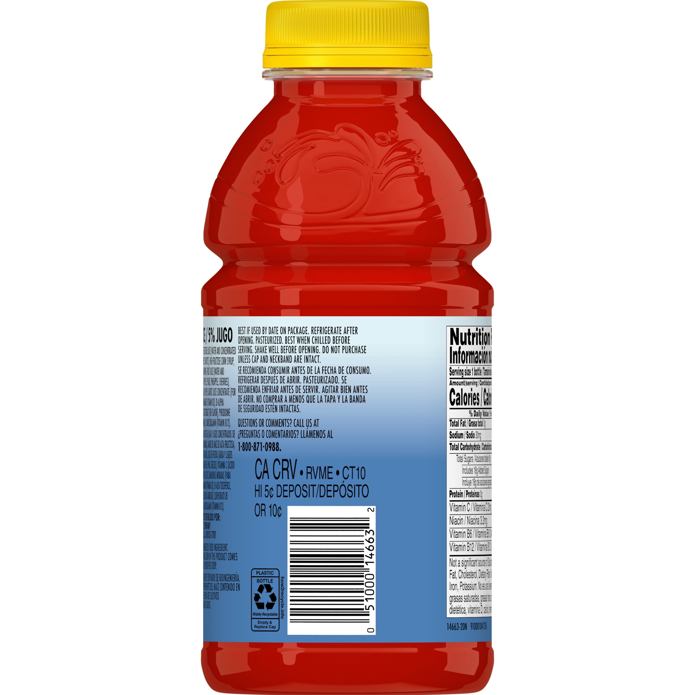 V8 Splash Fruit Medley Flavored Juice Beverage, 16 fl oz Bottle