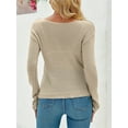 thumbnail image 4 of Long Sleeve Women's Casual Tulle Top Blouse Lightweight Knit Pullover Sweater, 4 of 6