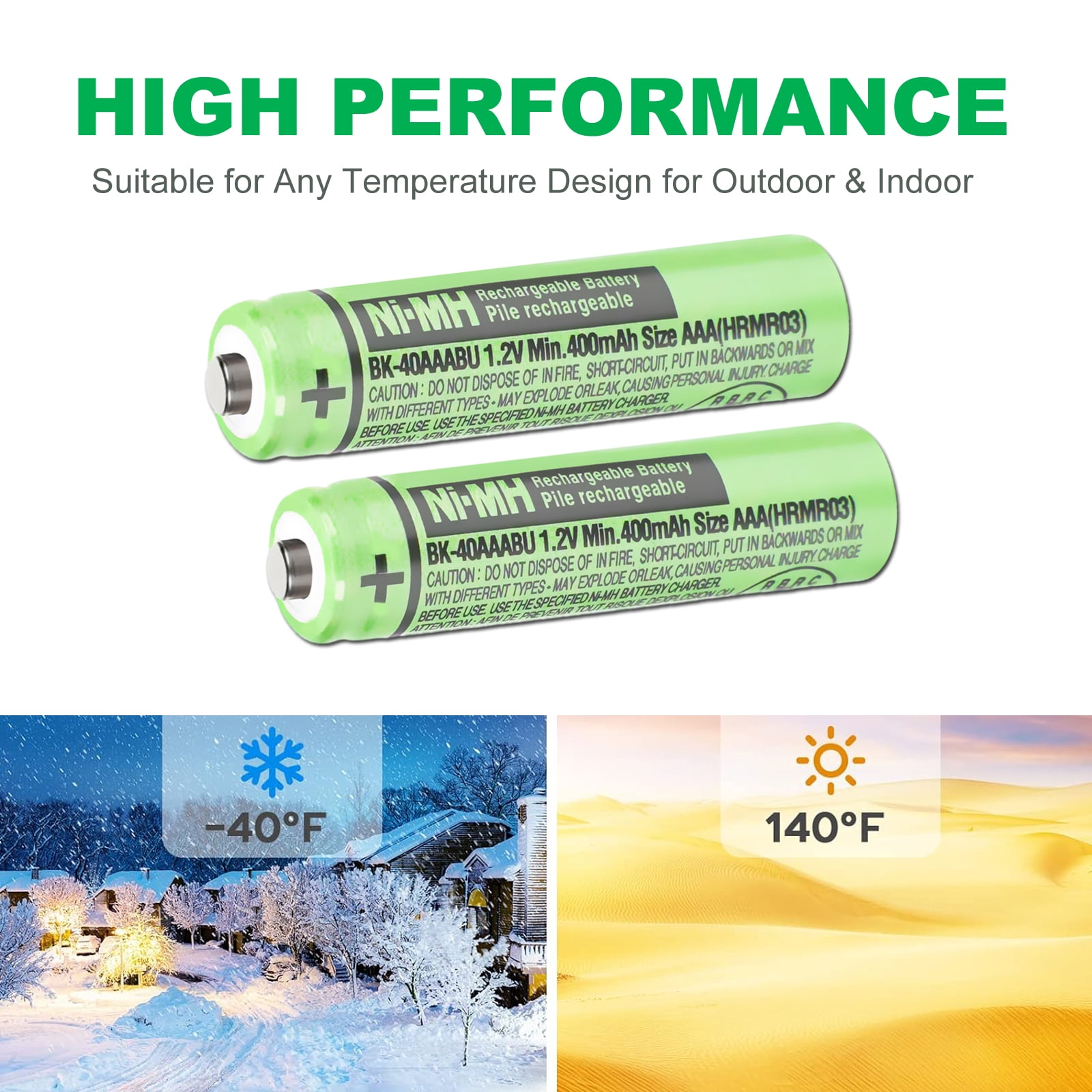 12Pack BK-40AAABU Ni-MH AAA Rechargeable Batteries 400mah AAA Ni-MH Rechargeable Batteries 1.2V for Panasonic Cordless Phones, Remote Controls, Electronics