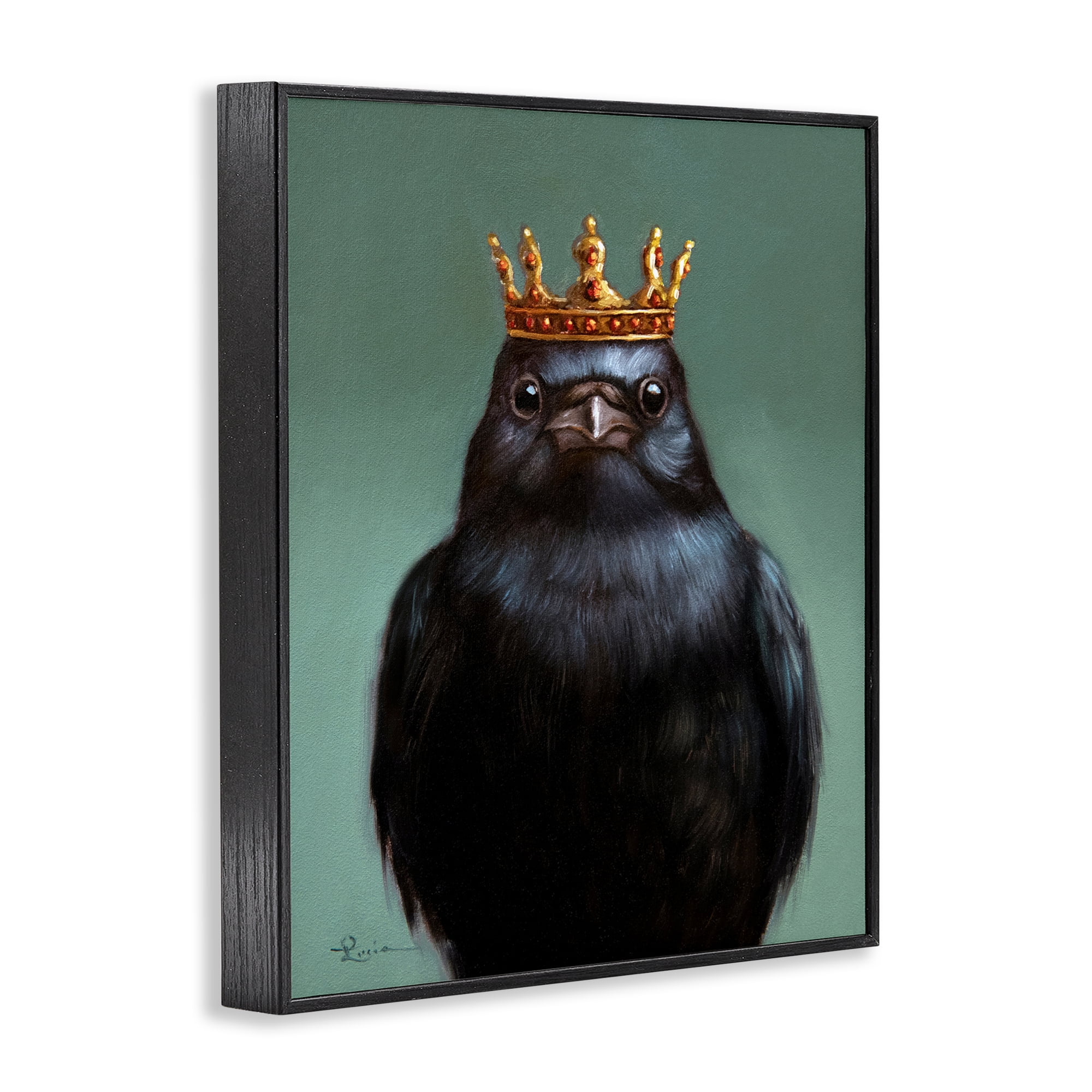 King Crow Portrait Black Framed Giclee Art, design by Lucia Heffernan