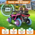 thumbnail image 4 of VIBESPARK 24 Volt Ride on Toys, 400W Electric Car for Kids, 2-Seater Ride on Cars w/ Battery Display, Spring Suspension, Bluetooth, LED Lights, Storage Box, Light Switch, Pink, 4 of 11