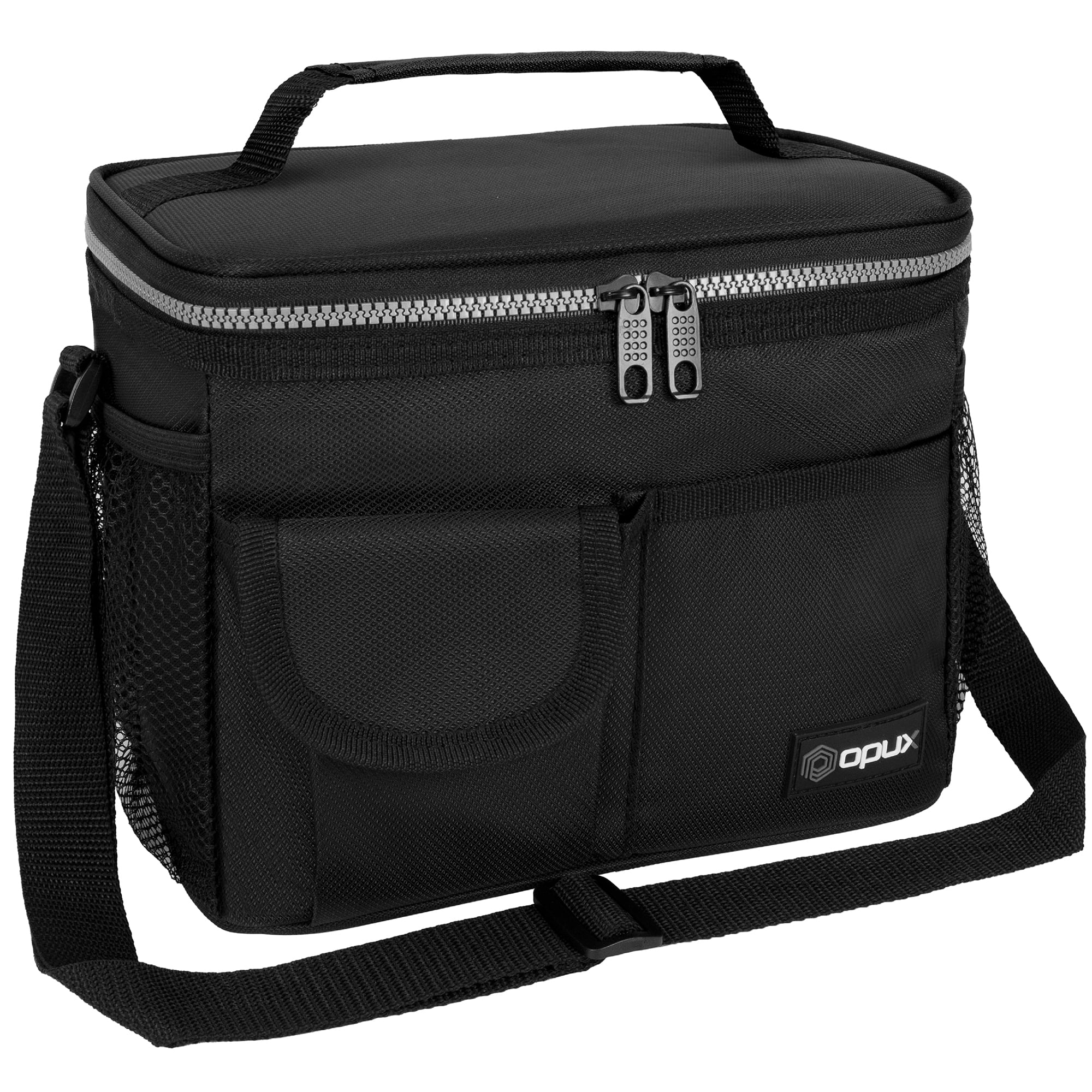 24 Can Soft Side Cooler Lunch bag Insulated Shoulder Strap New Gray Black Trim 