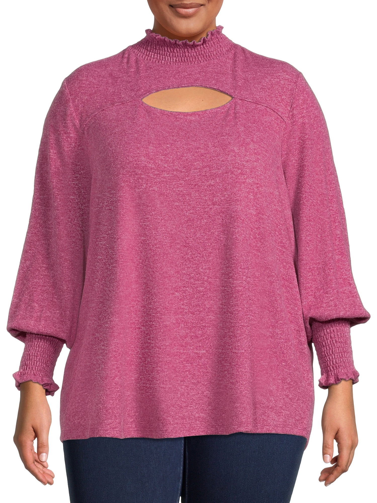 Terra & Sky Women's Plus Size Cutout Top