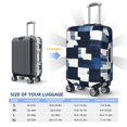 thumbnail image 2 of Multi-Size Suitcase Protective Cover Full Range Double Stitching Invisible Zipper For Travel Business Plaid Fall Camo Royalblue_4 Medium, 2 of 8