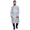 thumbnail image 2 of Atasi Printed Kurta For Men Mandarin Collar Cotton Poplin Casual Kurta Shirt, 2 of 7