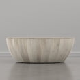 thumbnail image 3 of Simpli Home Elmbrook 34 inch Wide Solid Mango Wood Drum Coffee Table, Weathered White, 3 of 7