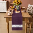 thumbnail image 2 of Purple Plaid Table Runner 90 Inches, Live Love Laugh Text Star Love Heart Bed Runner Dresser Scarves Tabletop for Indoor Outdoor Parties/Ceremony/Banquet, 13" x 90", 2 of 9