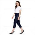 thumbnail image 6 of Couver Women's Ultra Stretch 5 Pocket Capri Jeggings Pull-On Denim Look Pants, Navy, X-Large, 1 Pair, 6 of 9