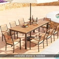 thumbnail image 4 of Patiojoy 79" Rectangular Acacia Wood Dining Table 8-Person Patio Dining Table with Umbrella Hole, 4 of 10