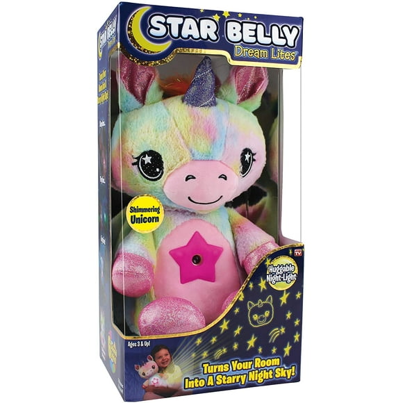 Star Belly Dream Lites Stuffed Animal Night Light,Shimmering Rainbow Unicorn