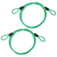 thumbnail image 1 of Cable de Seguridad Uxcell con Asas [2Pcs] - 3.28ft / 39.4 Pulgadas Cable de Seguridad para Candado de Equipaje de Acero Inoxidable para Bicicletas y Equipaje - [Verde], 1 of 6