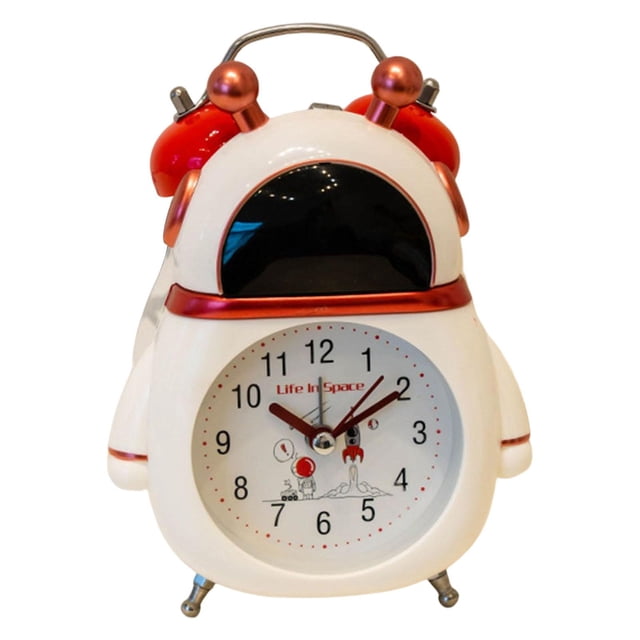 Niños astronauti Bell Despertador con pilas para dormitorios Fácil operación Decoración para hogar Ahorro de espacio Visible Sunnimix Reloj de escritorio