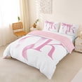 thumbnail image 3 of Erosebridal Girls Pink Bow Duvet Cover Set, K Letter Bedding Full, Princess Style Bedroom Decor, Pink Reversible 3-Piece, 1 Duvet Cover and 2 Pillowcases (No Comforter), 3 of 6