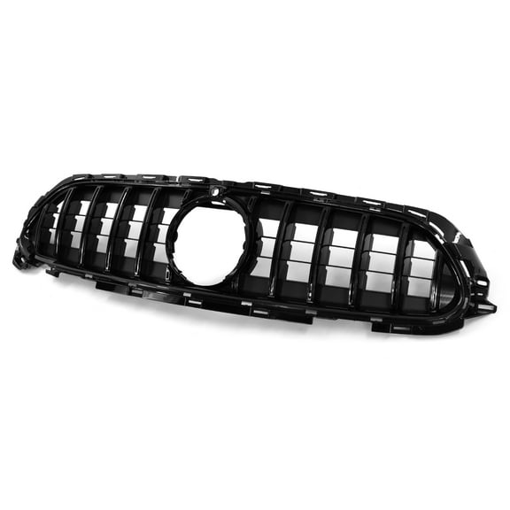 Ikon Motorsports Front Grille Compatible With 2021-2023 Mercedes Benz W213 Sedan 4-Door E-Class AMG & Avantgrade Model GT Style Gloss Black Front Bumper Hood Grill