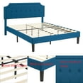 thumbnail image 6 of VECELO Full Upholstered Platform Bed Frame with Height Adjustable Tufted Button Headboard, Strong Wood Slat Support, No Box Spring Needed, Blue, 6 of 11