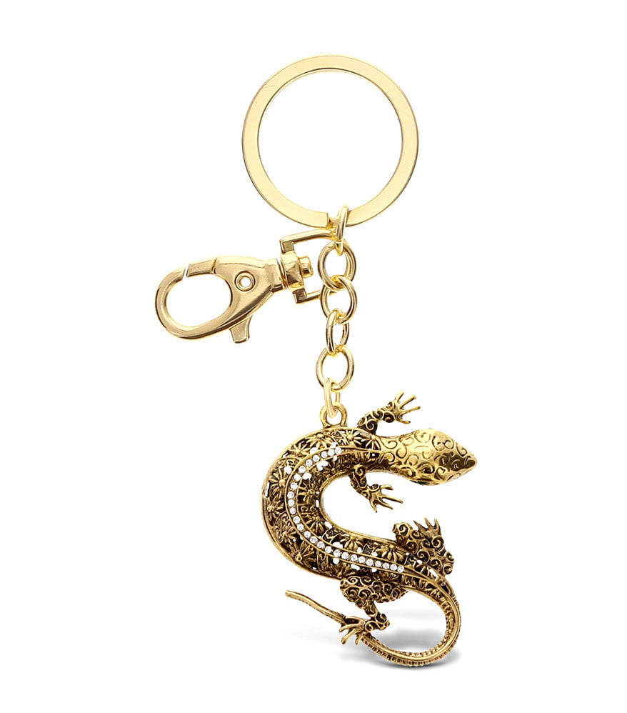 Gold 3D Sparkling Charm Rhinestones Key Ring Aqua79 Longhorn Skull Keychain 
