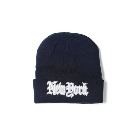 City Caps New York Bonnet d'Hiver à Revers Marine