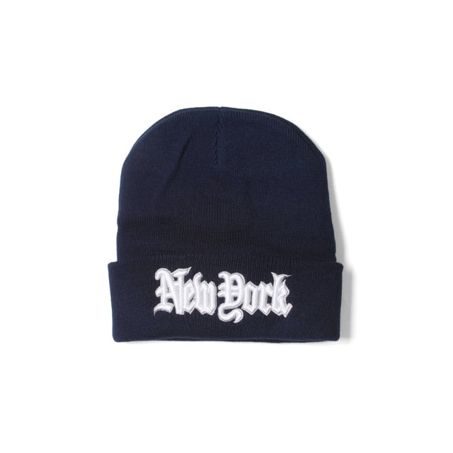 City Caps New York Bonnet d'Hiver à Revers Marine