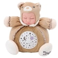 thumbnail image 1 of Proyector de luz nocturna con diseño de oso de peluche de 25 cm con diseño de cielo estrellado relajante para bebés, música y ojos cerrados, 1 of 8