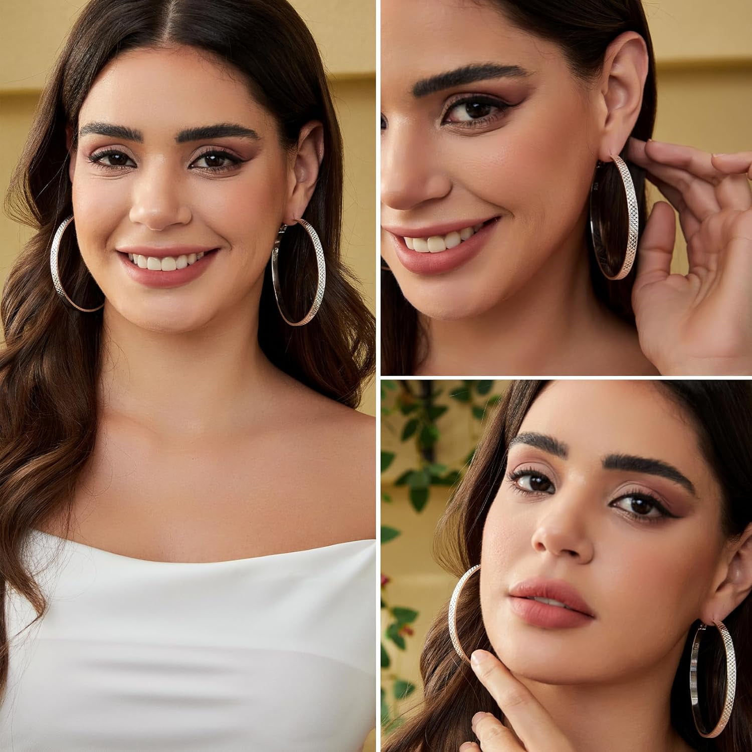 Sterling Silver Hoop Earrings For Women Hypoallergenic 925 Sterling Silver Large Hoop Earrings Lightweight Large Silver Hoop Earrings Big Silver Hoop Earrings For Women 30/40/50/70Mm[Z5133]