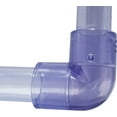 Clear PVC Pipe Fitting (bluish tint) 90 Degree Elbow, Schedule 40/80