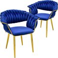 thumbnail image 1 of Set de 2 Sillas Comedor Tapizadas Terciopelo Houzer Elegantes Azul, 1 of 5