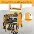 thumbnail image 4 of CRST Power Tool Organizer Wall Mount with Charging Station, Cordless Drill Holder with 8-Outlet Power Strip, Modular Garage Organization Storage Rack Shelf, DIY Pegboard, Gift for Men, Yellow, 4 of 6