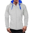 thumbnail image 2 of ZRGHAOYLQ Full Zip Hoodies for Men Workout Slim Fit Hooded Sweatshirt Athletic Moisture Wicking Hoodie Casual Lightweight Sweatshirts with Pockets Gray XL, 2 of 5