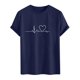 thumbnail image 3 of Tops para hombre, blusas y camisas de cuello redondo y manga corta para hombre. Camiseta/camisa informal de cuello redondo y manga corta con estampado de corazones para hombre. Tops de poliéster para, 3 of 4